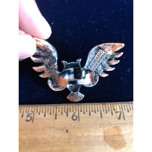 388. Owl & feather rings bundle gold tone - Picture 10 of 12